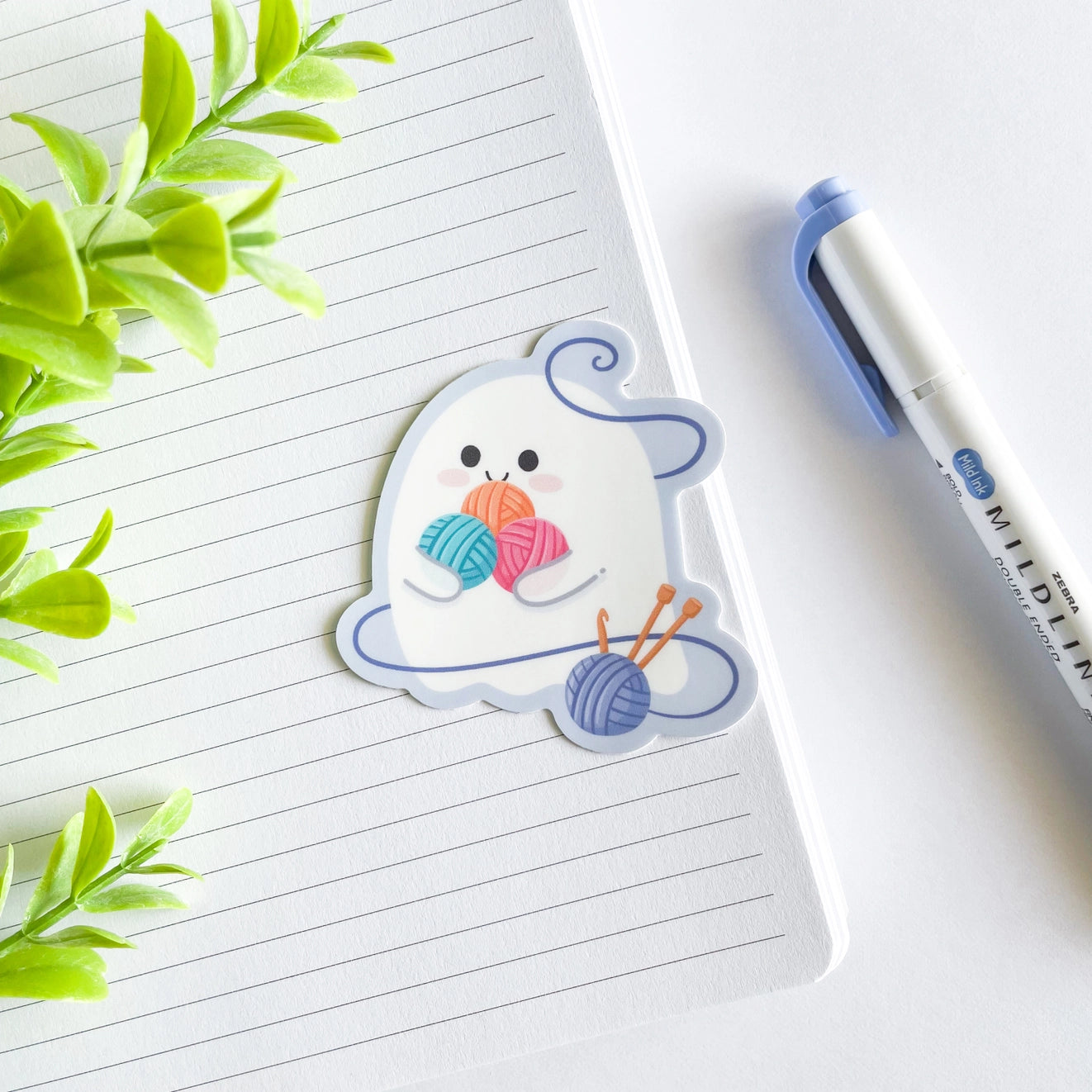 Studious Owl Press Yarn Ghost Vinyl Sticker - Spooky Yarn Haul