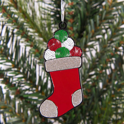 Fox & Pine Stitches - Yarn Filled Stocking Christmas Ornament