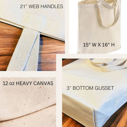 Anna B. Shop Canvas Tote Bag - I'm OK (Black Canvas)