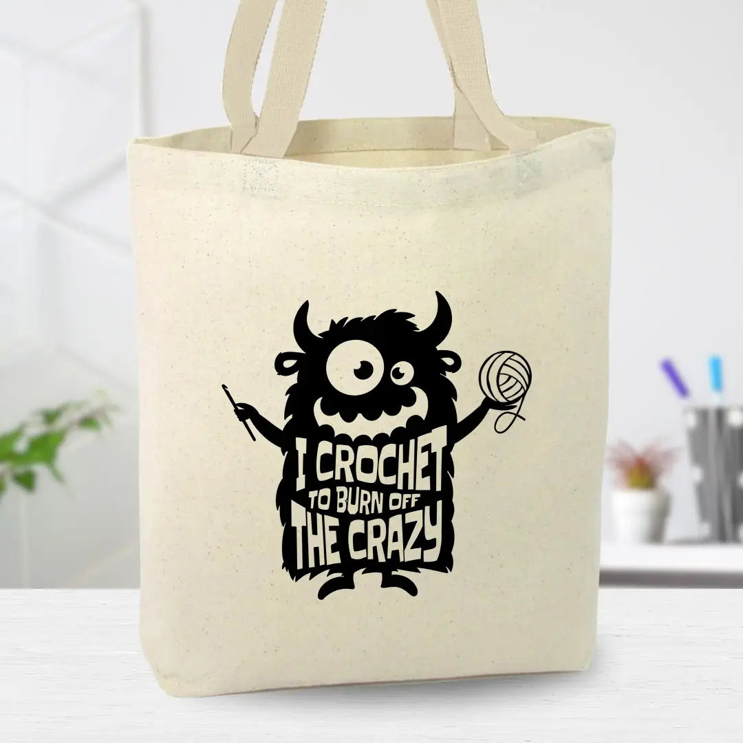 Anna B. Shop Canvas Tote Bag - Crochet to Burn Off Crazy
