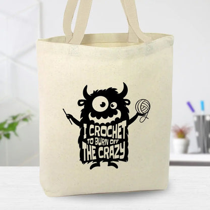 Anna B. Shop Canvas Tote Bag - Crochet to Burn Off Crazy