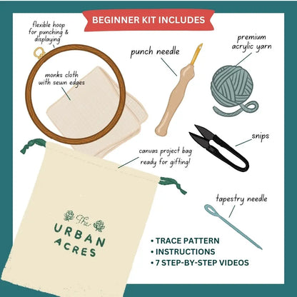 The Urban Acres Punch Needle Kit - Frog