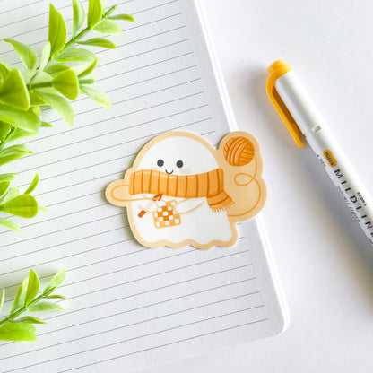Studious Owl Press Yarn Ghost Vinyl Sticker - Spooky Crocheter